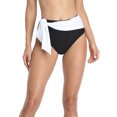 thumbnail image 1 of Women Swimming Shorts Color Block Belt High Waist Tankini Briefs, 1 of 6