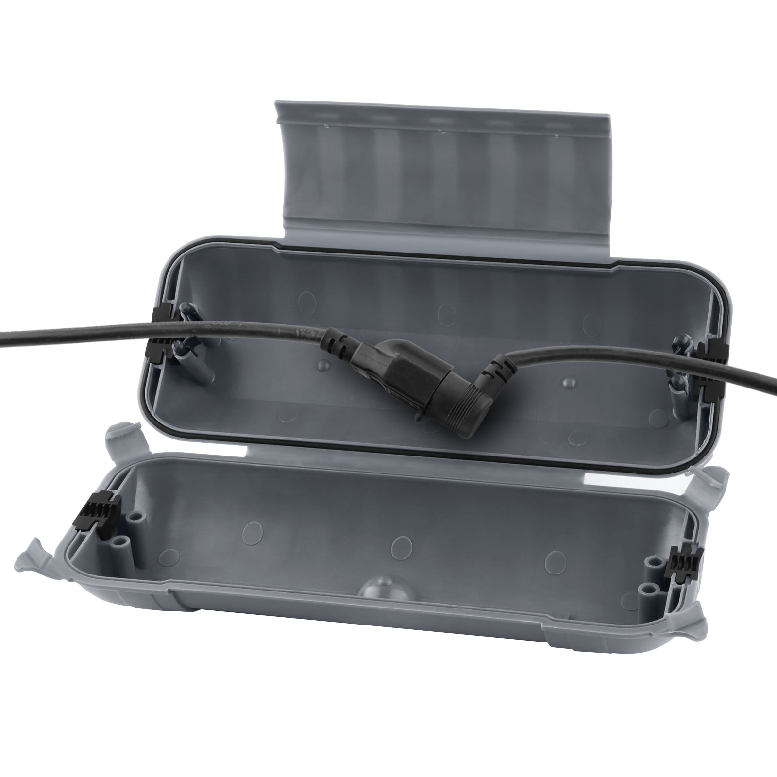 Outdoor IP44 Waterproof Electrical Box, Weatherproof Extension Cord Cover, Safety Seal Enclosure to Protect Power Connections, Holiday Light Decorations, Power Tools, Fountains, Gray