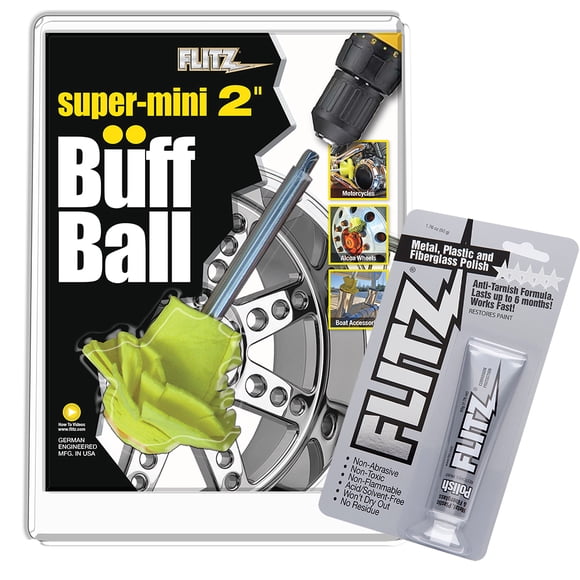 FLITZ BUFF BALL SUPER MINI 2 WITH 1.76 OZ TUBE FLITZ POLISH