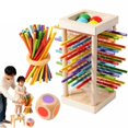 thumbnail image 1 of 1Set Wooden Board Games with Colorful Sticks Dice,Wooden Pick-Up Sticks Game,Classic Wooden Stick Game - Family Tabletop Pick-Up Toy,Builds Fine Motor Skills & Counting,Math Learning Toys(Clear), 1 of 8