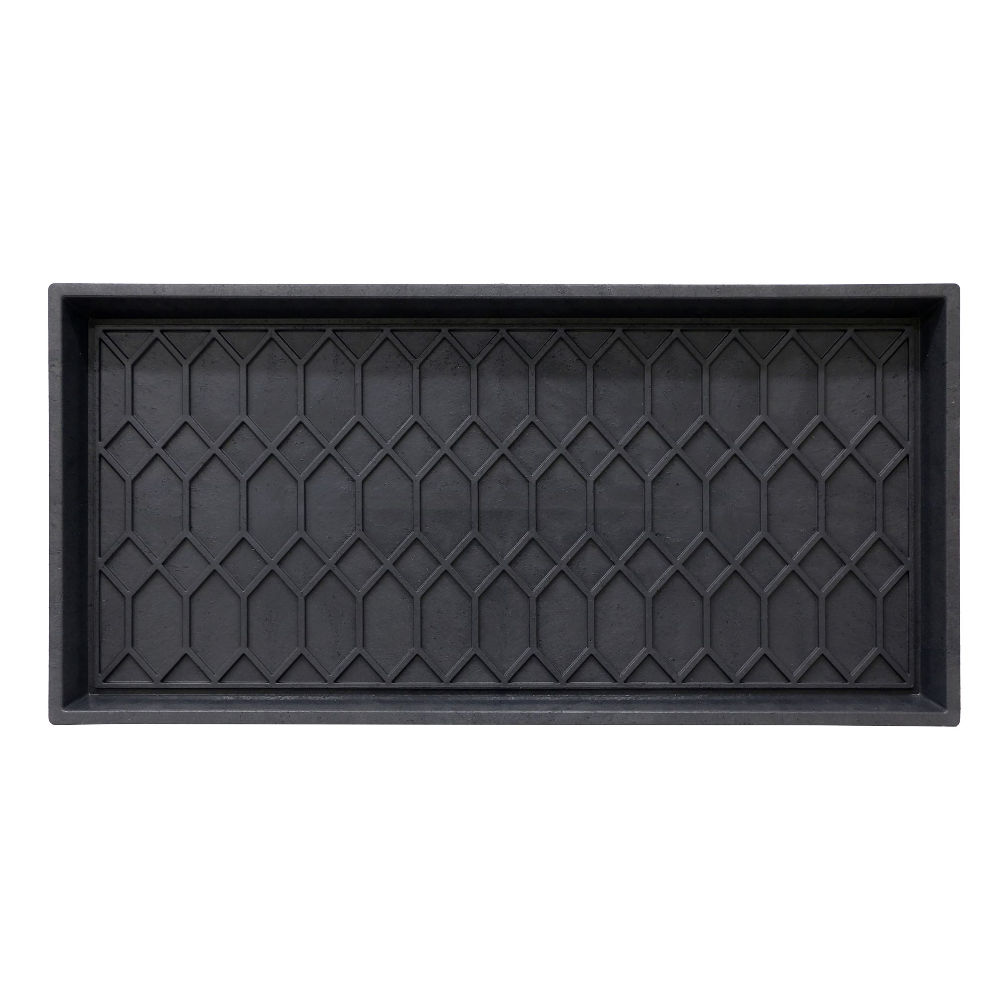 Mainstays Manor plateau à bottes 17 x 35, bords surélevés, imperméable, motif géométrique noir, pour entrée, vestibule, garage