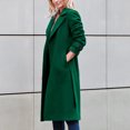 thumbnail image 4 of LSLJS Womens and Winter Lapel Woolen Cloth Coat Trench Jacket Long Overcoat Outwear, 4 of 8