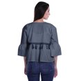 thumbnail image 2 of Moomaya T-Shirt à Col Rond pour Femmes à Manches Évasées, Haut Court en Coton Imprimé, Haut Décontracté, 2 of 4