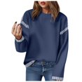 thumbnail image 1 of Kogui Chandails pour Femmes Automne Chandails pour Femmes Col Rond Chandail Torsadé Manches Longues Hauts d'Automne pour Femmes 2025 (Bleu,m), 1 of 4