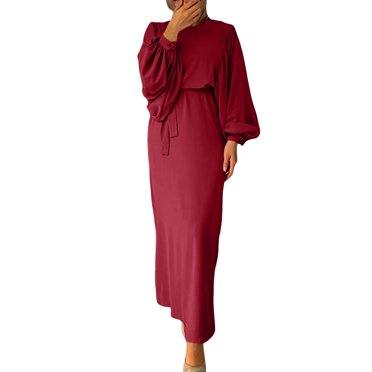 2 Pcs Robes Musulmanes pour Femmes Abaya - Robe de Prière de Dubaï, Longue Robe Cardigan Maxi, Confortable et Stylée