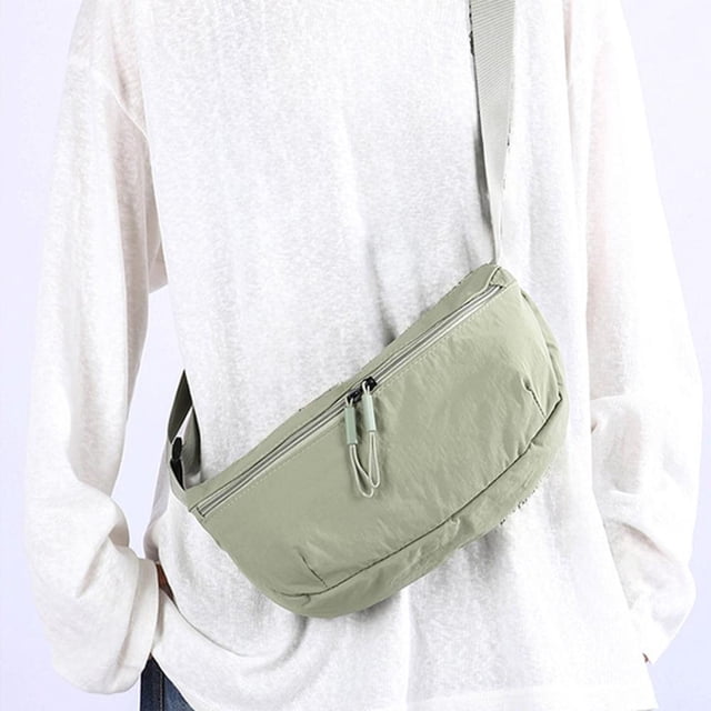 Feltree Crossbody Bag with Multi Pocket Storage, Adjustable Waist Strap for Sports & Daily Use, Durable Nylon Chest Bag, Compact and Portable