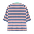 thumbnail image 4 of Penkiiy Chemise pour Femme en Lin à Manches 3/4, Chemise à Col Rond Unie à la Mode, Chemise à Manches Longues à Col Rond pour Femme/chemise m Bleu, 4 of 4