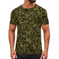 thumbnail image 2 of Ceisia T-Shirt Décontracté pour Homme, Coupe Ajustée, Vert Foncé, Imprimé Camouflage Moucheté, Col Rond, Manches Courtes, Cadeaux, 2 of 9
