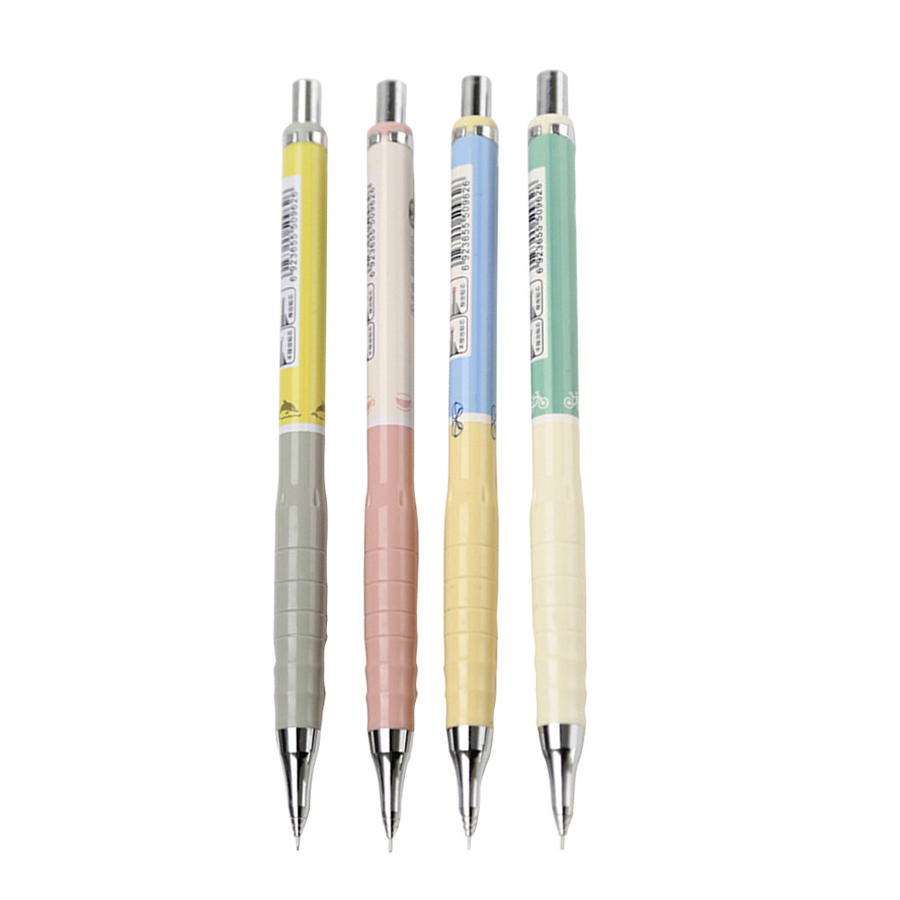 4 Sets 0.3mm Mechanical Pencils Automatic Lead Pencils with Replaceable Refills
