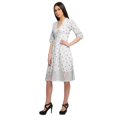 thumbnail image 4 of Moomaya Robe à Manches Courtes pour Femmes Robe de Soirée en Coton Imprimé Tenue Décontractée, 4 of 4