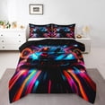thumbnail image 1 of Ensembles de Literie Voiture de Course Ensemble de Couette Simple Sports Extrêmes Couette en Duvet Lumière Néon Rouge Insert de Housse de Couette Voiture de Course pour Enfants Garçons Filles, 1 of 7