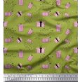 thumbnail image 1 of Soimoi Green Modal Satin Fabric Dot & Gift Box Party Print Sewing Fabric Yard 42 Inch Wide, 1 of 3