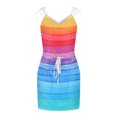 thumbnail image 4 of SMihono Robe d'Été Grande Taille pour Femmes 2023 Mode Femmes Décontractée Col en V Sans Manches Imprimé Teinture sur Nœuds Poches Gilet Robe Mini, 4 of 6
