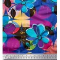 thumbnail image 1 of Soimoi Rayon Fabric Colorful Flowers Clip Art Fabric Prints By Yard 42 Inch Wide, 1 of 3