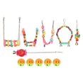 thumbnail image 3 of Bird Swing Chewing Toy, Easy To Install Bird Hanging Toys Colorful Crisp Bell Sounds Wooden  For Rest For, 3 of 8