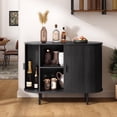 thumbnail image 1 of MARNUR Sideboard Buffet Cabinet 40" Storage Cabinet with 2 Sliding Tambour Doors, Adjustable Shelves for Office Bedroom Hallway Entryway, Black, 1 of 10
