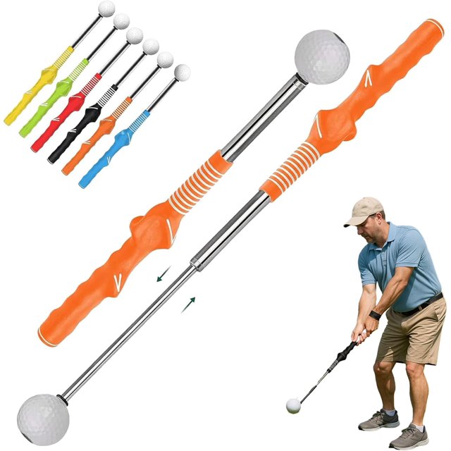 Gloryboom Telescopic Club, Retractable Golf Swing Training Aid, Golf Grip Trainer with Click Feedback, for Right & Left-Handed Golfers, Rhythm, Power & Grip Training