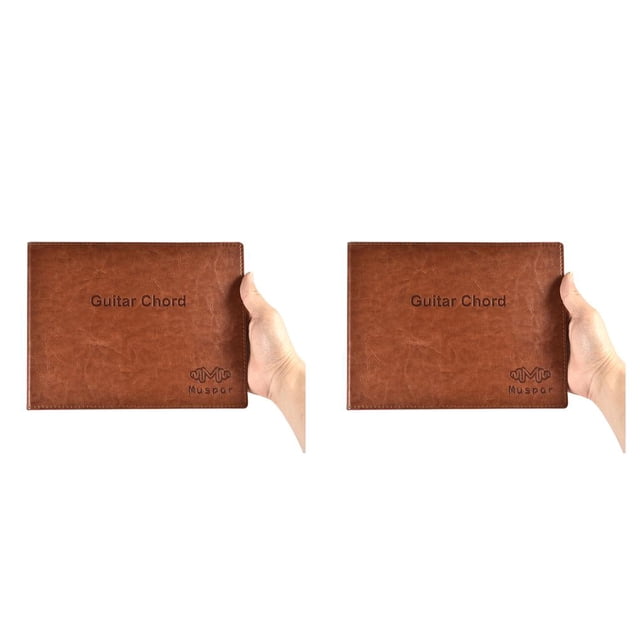 QualitChoice 6 String Guitar Chord Book Universal Students Music Playing Foldable Practice Books Festival Gift Instrument Fitting brown 23.5*18cm 2Set