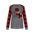thumbnail image 2 of xiaxaixu T-shirt Imprimé Femmes Noël, Pull-Over Patchwork à Manches Longues, 2 of 10