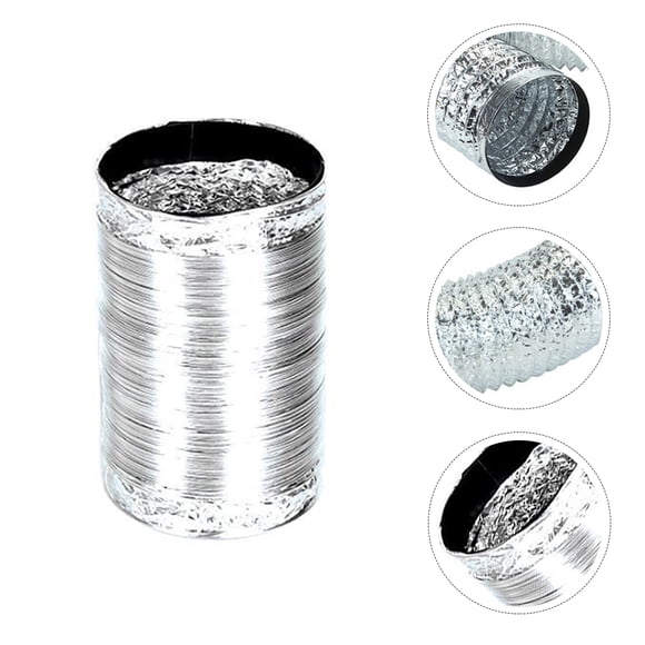 RENACLIPY Tuyau d'Aération Flexible en Papier D\'aluminium Plaquée Argent pour Systèmes d'Échappement de Cuisine
