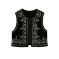 thumbnail image 4 of Diconna Gilet pour Femmes, Sans Manches à devant Ouvert avec Broderie de Fleurs et Paillettes, Gilet d'Extérieur pour la Rue Cual, 4 of 9