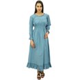thumbnail image 2 of Bimba Robe Maxi Longue Décontractée en Coton pour Femme à Taille Smockée, 2 of 8