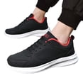 thumbnail image 4 of Espadrilles de Marche pour Hommes Largeur Grand Chaussures pour Hommes Décontractées Mode Grande Pointure Cuir Couleur Unie à Lacets Chaussures Décontractées Espadrilles de Course Chaussures pour Homme (Rouge, 8,5), 4 of 5