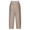 thumbnail image 5 of Women‘s Linen Pants Tapered Ankle Drawstring Loose Jogger Trousers Elastic Waist, 5 of 5