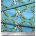 thumbnail image 3 of Soimoi Blue Rayon Fabric Pine & Leaves Decor Fabric Printed Yard 42 Inch Wide, 3 of 3
