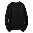 thumbnail image 1 of Sweaters for Fall Men's Solid Color Knitted Sweater Round Neck Pullover Long Sleeved Loose Button Sweater Tops Sweater Mens Pullover Fall Sweaters 2024 S-59 Black L, 1 of 7