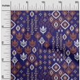 thumbnail image 1 of oneOone Cotton Cambric Fabric Block & Geometric Ikat Print Fabric BTY 56 Inch Wide, 1 of 4