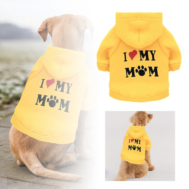 Pet Dog Clothes Autumn Winter Fleece Hooded Sweatshirt Polyester Festival Design Warm