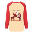 thumbnail image 4 of 2023 Chandails de Noël pour Femmes en Liquidation Mode Chandail de Noël Imprimé Blouse à Manches Longues Col Rond Chandail Décontracté Hauts Chandails, 4 of 4