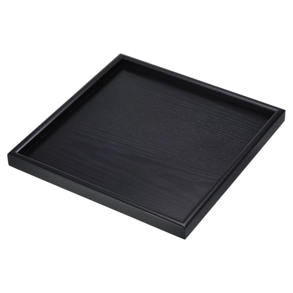 Unique Bargains 12' Square Wood Serving Tray Decorative Platter Home Kitchen Candle, Black