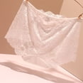 thumbnail image 4 of HUITKMM Womens Underwear Ladies' Lace Solid Color Transparent Mid High Waist Plus Size Triangle Pants, 4 of 4