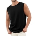 thumbnail image 1 of Lmnyox Basic Athletic Tank Tops for Men Loose Casual Sleeveless Workout Shirts Crew Neck Solid Color Sport Tee, 1 of 4