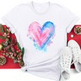 thumbnail image 2 of Diufon Hauts de la Saint-Valentin pour Femmes Décontractés Tendance T-Shirt à Manches Courtes Col Ras du Cou Mignon à Imprimé Graphique Chandail Blouse, 2 of 5