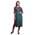 thumbnail image 1 of Bimba Kurti Droite en Rayonne Slub à Manches 3/4 Tunique Imprimée Haut Vêtements d'Été, 1 of 6