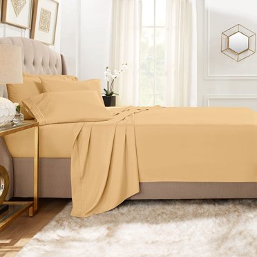 1100 Thread Count 4 Piece Quality Sheet Set 27 Inch Deep Pocket 100% Egyptian Cotton Solid Pattern