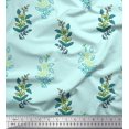 thumbnail image 1 of Soimoi Modal Satin Fabric Leaves & Floral Block Decor Fabric Printed Yard 42 Inch Wide, 1 of 3