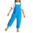 thumbnail image 1 of WENXIAOO Combinaisons d'Été pour Adolescentes, Barboteuse de Rentrée Scolaire, Barboteuse Bleu Pâle avec Poches pour Activités Extérieures, Combinaison pour Tout-Petite Fille 13-14 Ans, 1 of 5