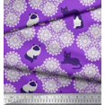 thumbnail image 2 of Soimoi Georgette Viscose Fabric Floral & Cat Animal Fabric Prints by Yard 42 Inch Wide, 2 of 3