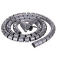 thumbnail image 2 of Wire Storage Pipe Bite-proof Cable Organizer Spiral Cable Winder Cable Winder Pattern Random, Silver Grey, 16mmx1.5m, Clamp 16mm, 2 of 8
