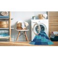 thumbnail image 2 of Ahgly Company Tapis d'Intérieur Lavable en Machine Carré Bleu Transitionnel, 3 Pieds Carré, 2 of 7