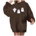 thumbnail image 2 of jsaierl Chandail pour Femmes Coupe Ample à Manches Longues Chandail d'Halloween Col Rond Hauts Mignons pour Femmes Tunique Confortable Haut d'Halloween pour Femmes, 2 of 4