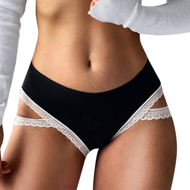 B91xZ Strings pour Femmes Bikini Sans Couture, Noir L