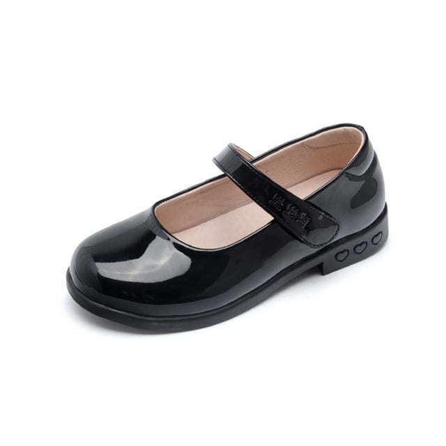 MIASHUI Ballerines Mary Jane pour Filles, Chaussures de Robe d'Uniforme Scolaire Confortables, Noir, 5-6 Ans