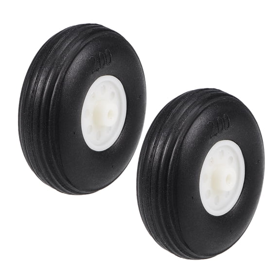 Unique Bargains Tire and Wheel Sets for RC Car Airplane,PU Sponge Tire with Plastic Hub,2' 2pcs