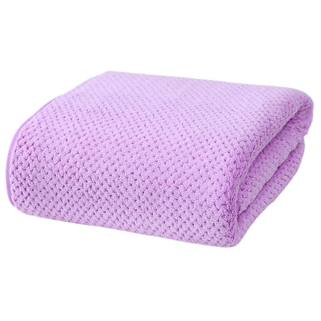 Suncoda Washclo, Solid Color Pineapple Reseau High Density Fleece Marginal Bath Towel Adult Solid Color Enlarged Bath Towel Thickened Marginal Towel 35X75Cm