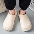 thumbnail image 3 of Men Closed Round Toe Slip On Platform Chef Shoes Non Slip Oil Resistant Waterproof Comfortable Work Garden Nurse Shoes with Lightweight Kitchen Cushioned Shoes ﻿, 3 of 7